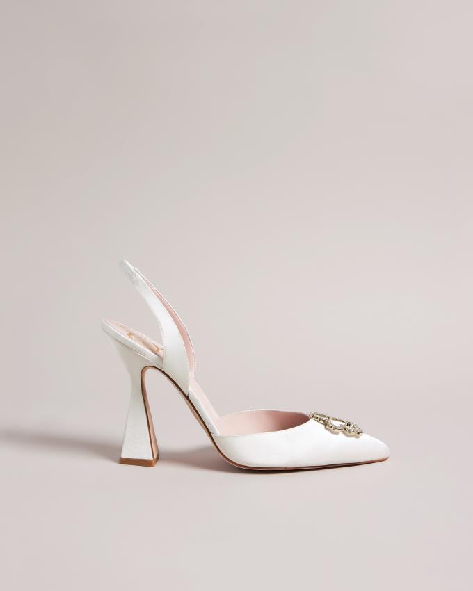 Chaussures à Talons Ted Baker Embellished Heeled Court Blanche Femme | TWD-05910261